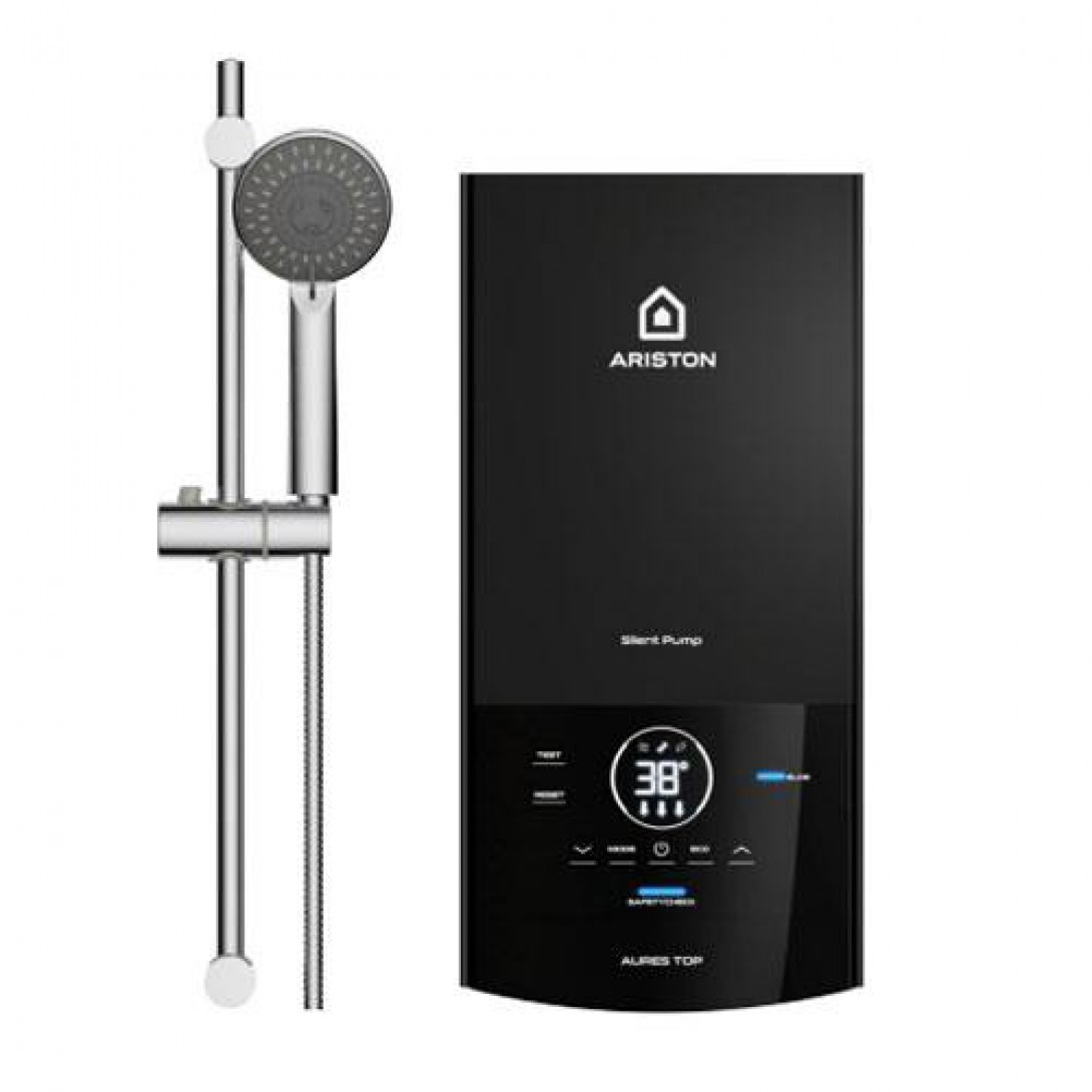 Máy nước nóng trực tiếp Ariston 4500W AURES TOP 4.5P cao cấp, cảm ứng , kháng khuẩn 